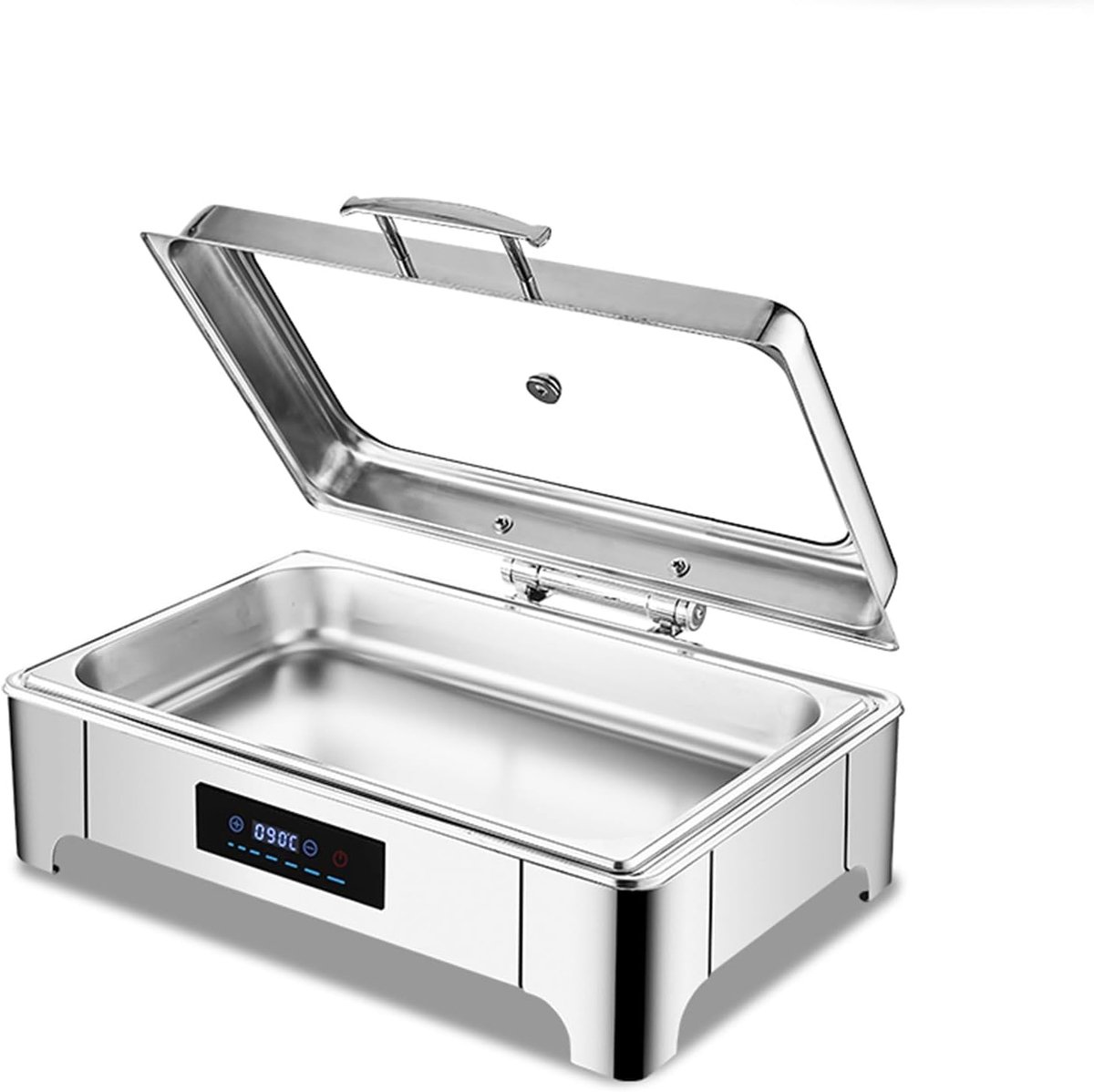 Voedselverwarmer Buffetserver Tafel serveren Instelbare temperatuur Rechthoekig Zilver