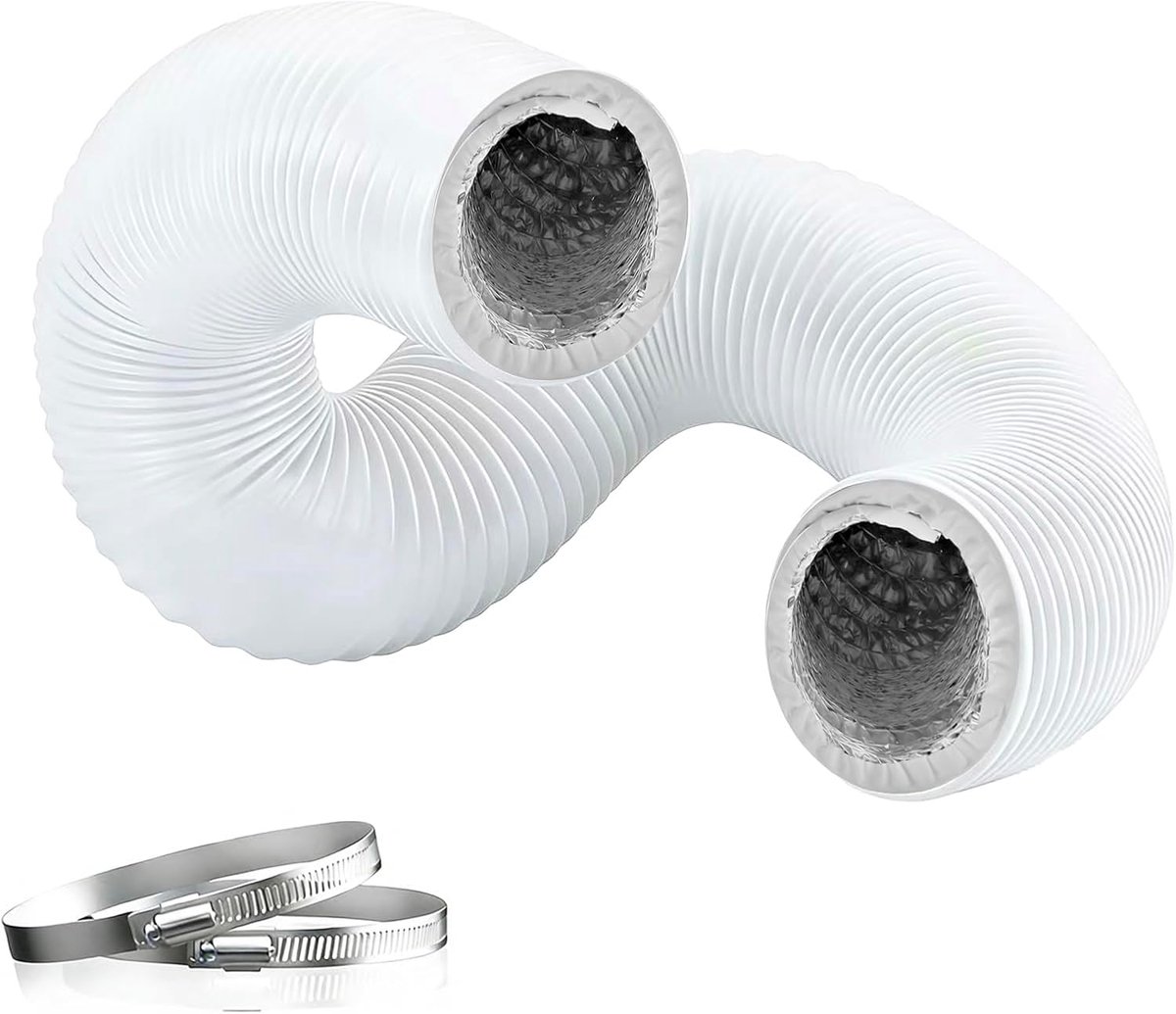 Afvoerslang Flexibel - Ventilatieslang PVC - Droger Ventilatie - Warmtebestendig Snijdbaar - 5 Meter 150mm - Zwart