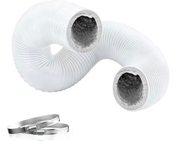 Afvoerslang Flexibel - Ventilatieslang PVC - Droger Ventilatie - Warmtebestendig Snijdbaar - 5 Meter 150mm - Zwart