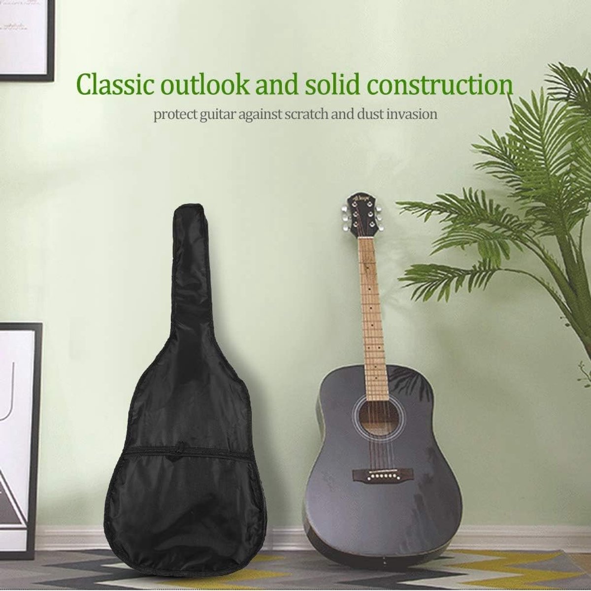 Gitaartas - Hoes voor gitaar - Muzikanten vervoer - 420D Oxford stof - 38 inch gitaar - Zwart