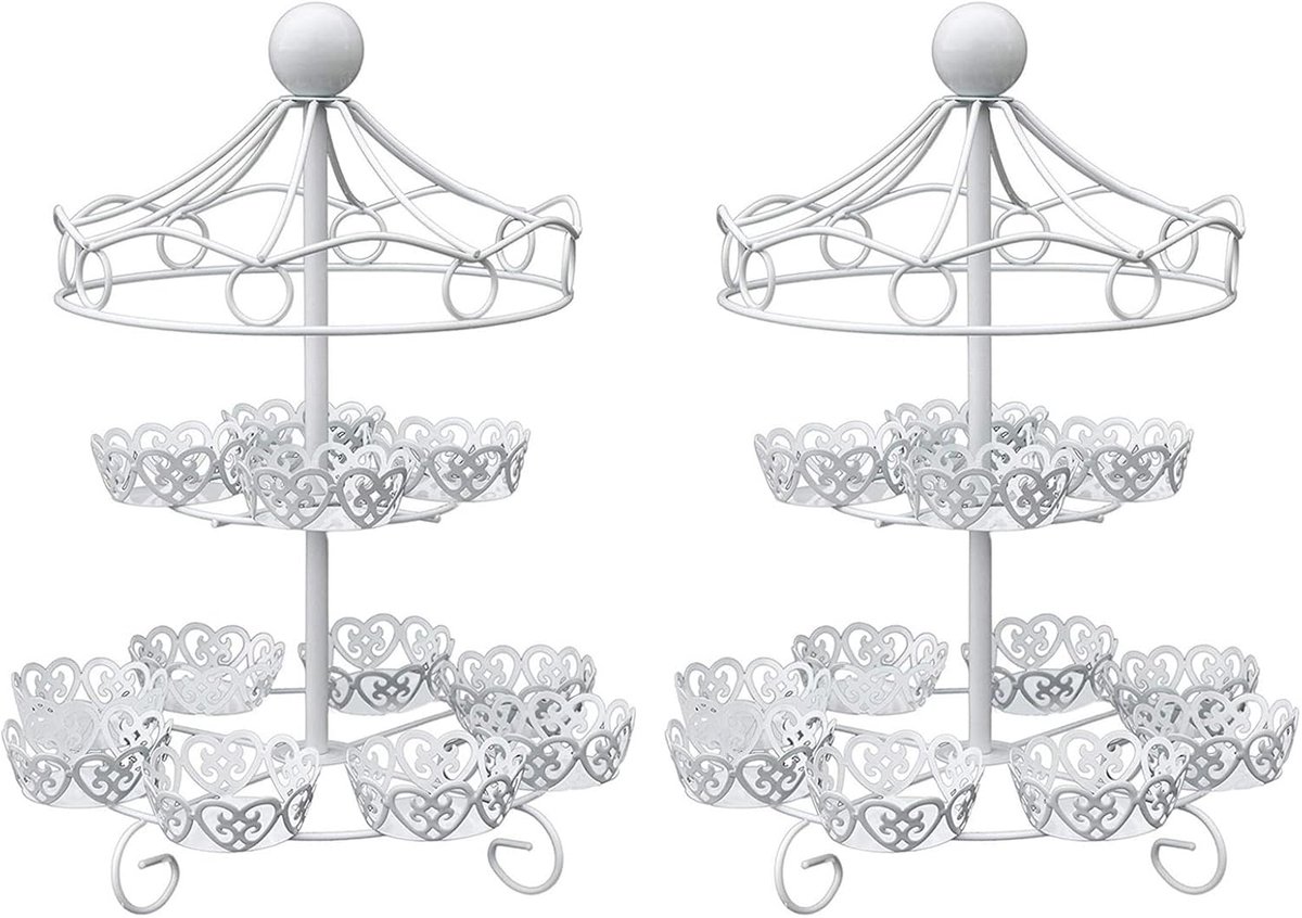 Cupcake Standaard - Taart Plateau - Feestelijke Decoratie - Stabiele Constructie - 29x29x37cm