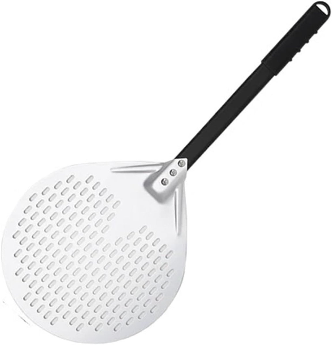 Pizza schep - Pizzaspade draaitol - Pizza bakken - Geperforeerd aluminium - 30 cm diameter