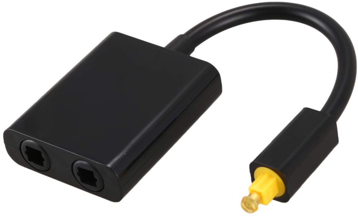 Audio Splitter - Toslink Adapter - Meerdere Apparaten - 1 In 2 Uit - 10 x 8.5 cm - Zwart