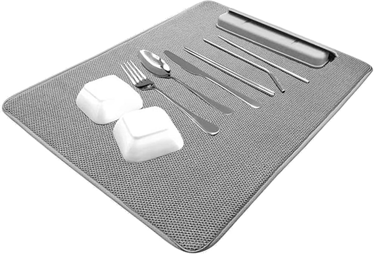 Keuken Afdroogmat - Microvezel Mat - Keuken Droogstation - Zeer Absorberend - 30x40cm