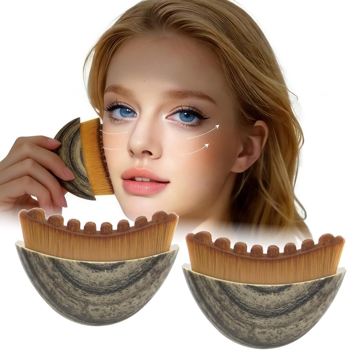 Gezichtsborstel Set - Massage Borstels - Dagelijkse Huidverzorging - Natuurlijke Vezels Handmatig - Compact Ontwerp