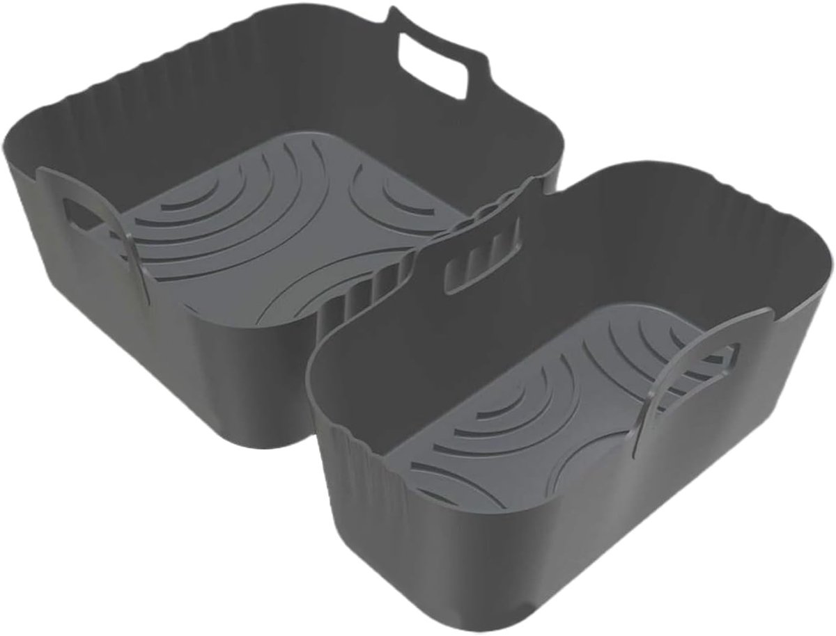 Airfryer Bakvorm - Herbruikbare Liners - Veilig Koken - Antiaanbaklaag - 24x17.6cm - Grijs