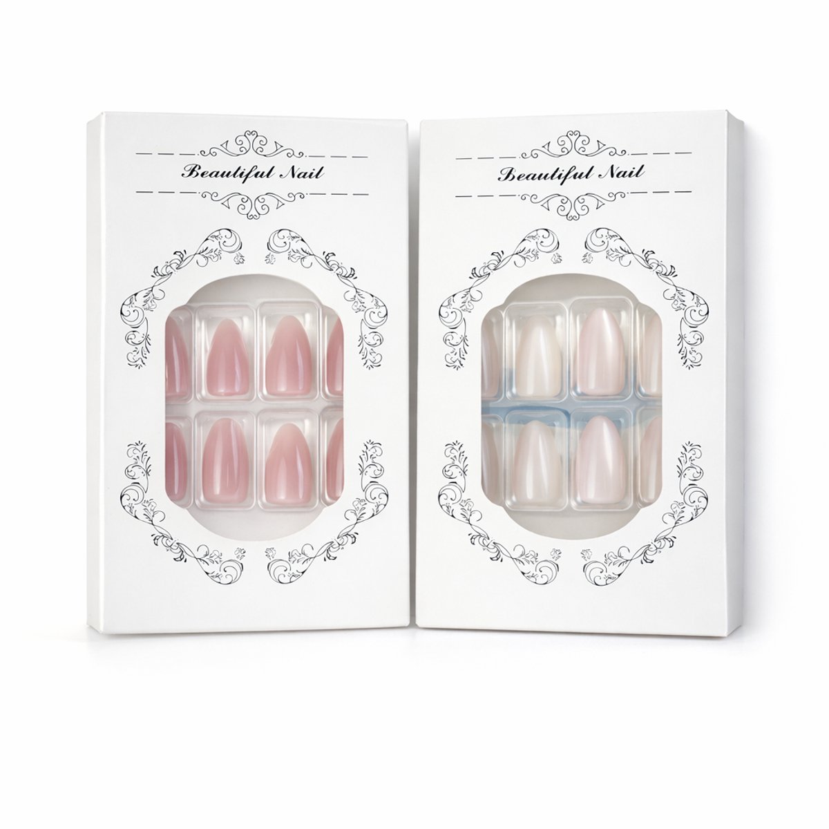 Duo Pack Press-On Nails – Milky Chrome & Glossy Jelly Nude