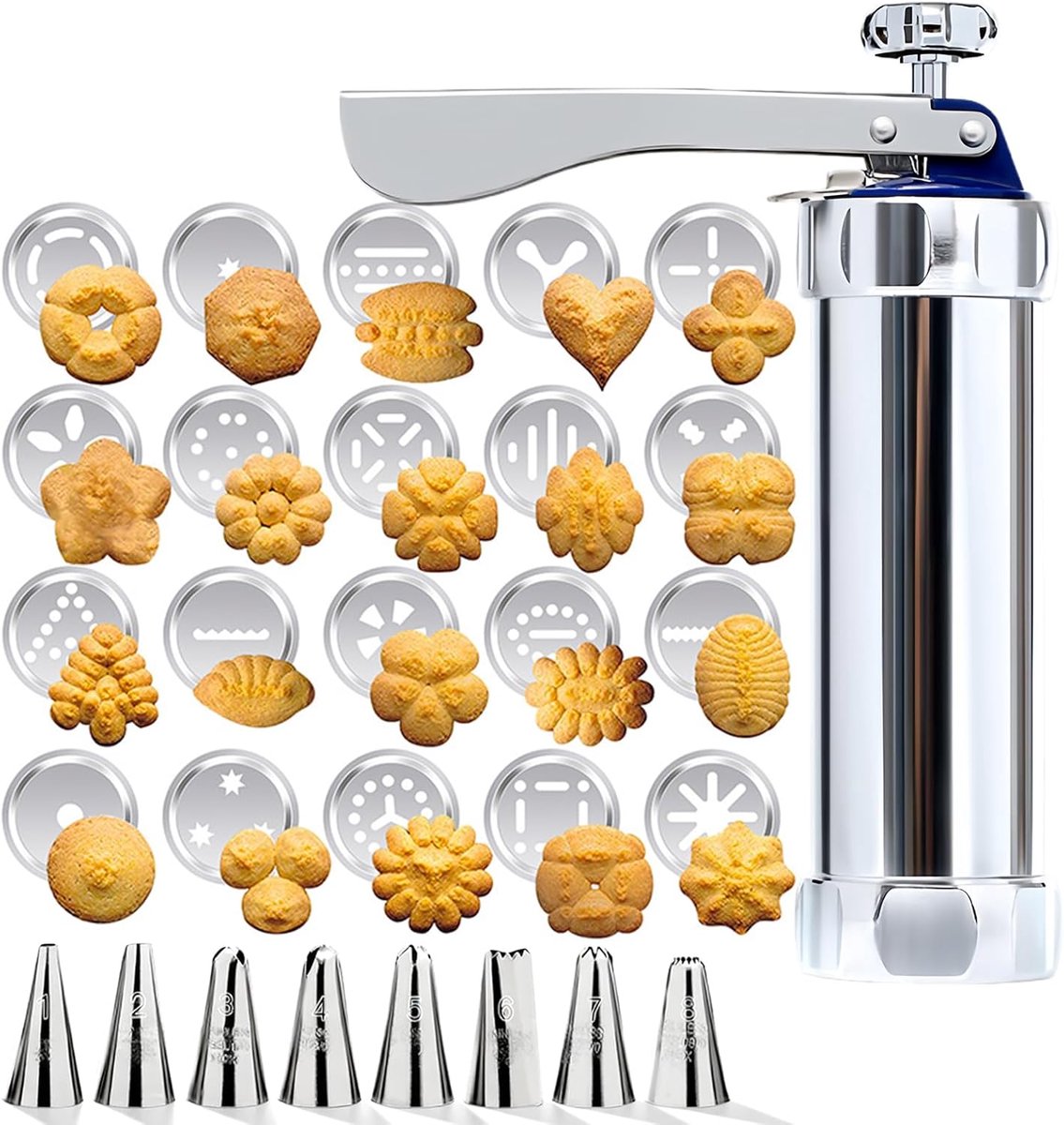 Koekjespers Set - Bakvorm Machine - Zelf Koekjes Maken - 28 Delig Inclusief Vormen