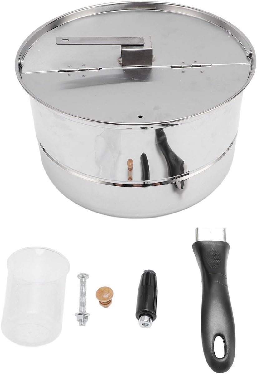 Popcorn Maker - Popcorn Pan - Filmavonden Thuis - Handslinger Bediening - 28x16.5cm - Zilver