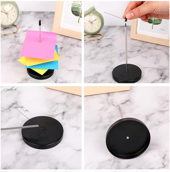 Kwitantiehouders 4 Stuks - Papieren Puntenhouder - Bestellingen Sorteren - Stabiele Ronde Basis - 14 cm Lengte - Zwart — afbeelding 3