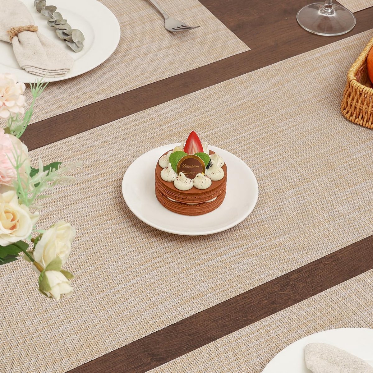 Tafelloper PVC - Tafeldecoratie - Eten Buiten - Afwasbaar Hittebestendig - 30 x 140 cm - Geel