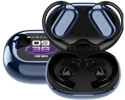 De Beste Gadgets Draadloze Oordopjes – Bluetooth 5.4 – Open Ear Sport Earbuds – 70 Uur Batterij – Waterbestendig IPX5 – Met Touchscreen Case