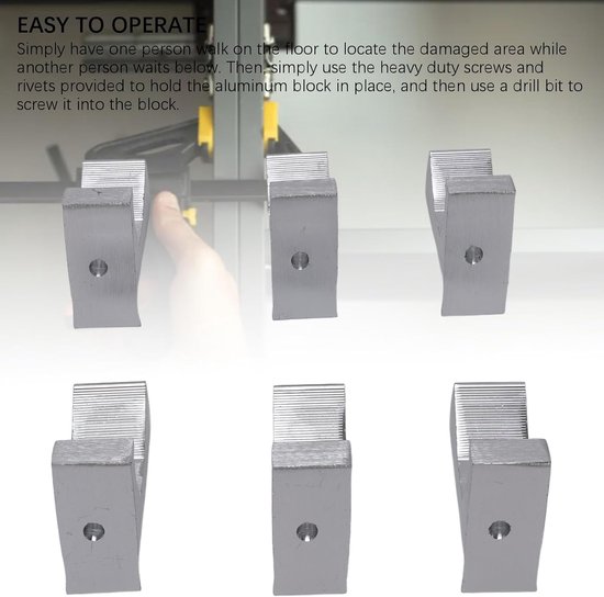 Reparatieset voor Piepende Vloeren Eenvoudig Te Gebruiken Oplossing voor Ruisonderdrukking voor Thuis 6 Beugels voor Familiehouten Ondervloeren van 5/8 Inch of Dikker — afbeelding 5