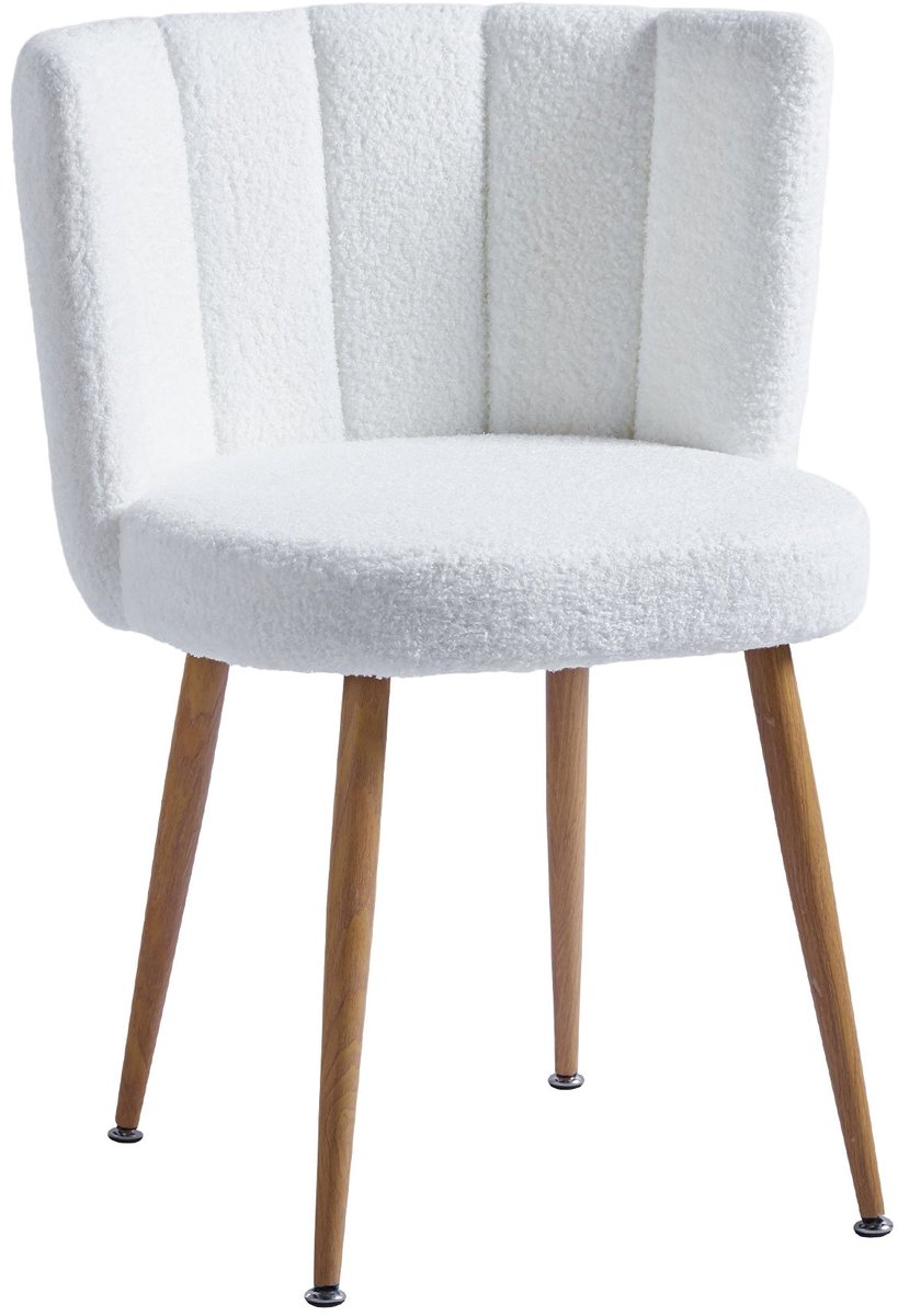 Merax Eetkamerstoelen Wit 2 Stuks - Moderne Stoelen Met Zachte Bekleding En Houten Look Poten - Comfortabele Design Stoelen Voor Eetkamer Woonkamer Of Café