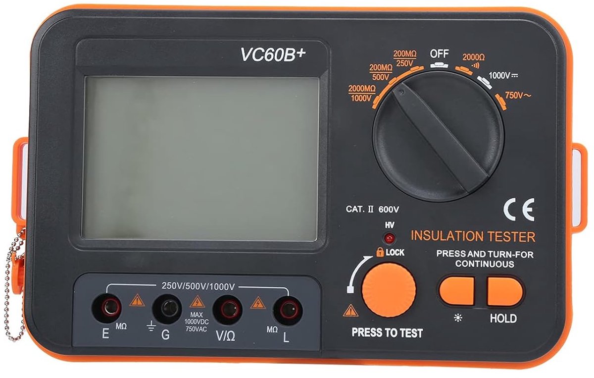 Isolatieweerstandsmeter - Draagbare Tester - Elektrisch Testen - Eenvoudige Bediening - Hoogspanning - Grijs