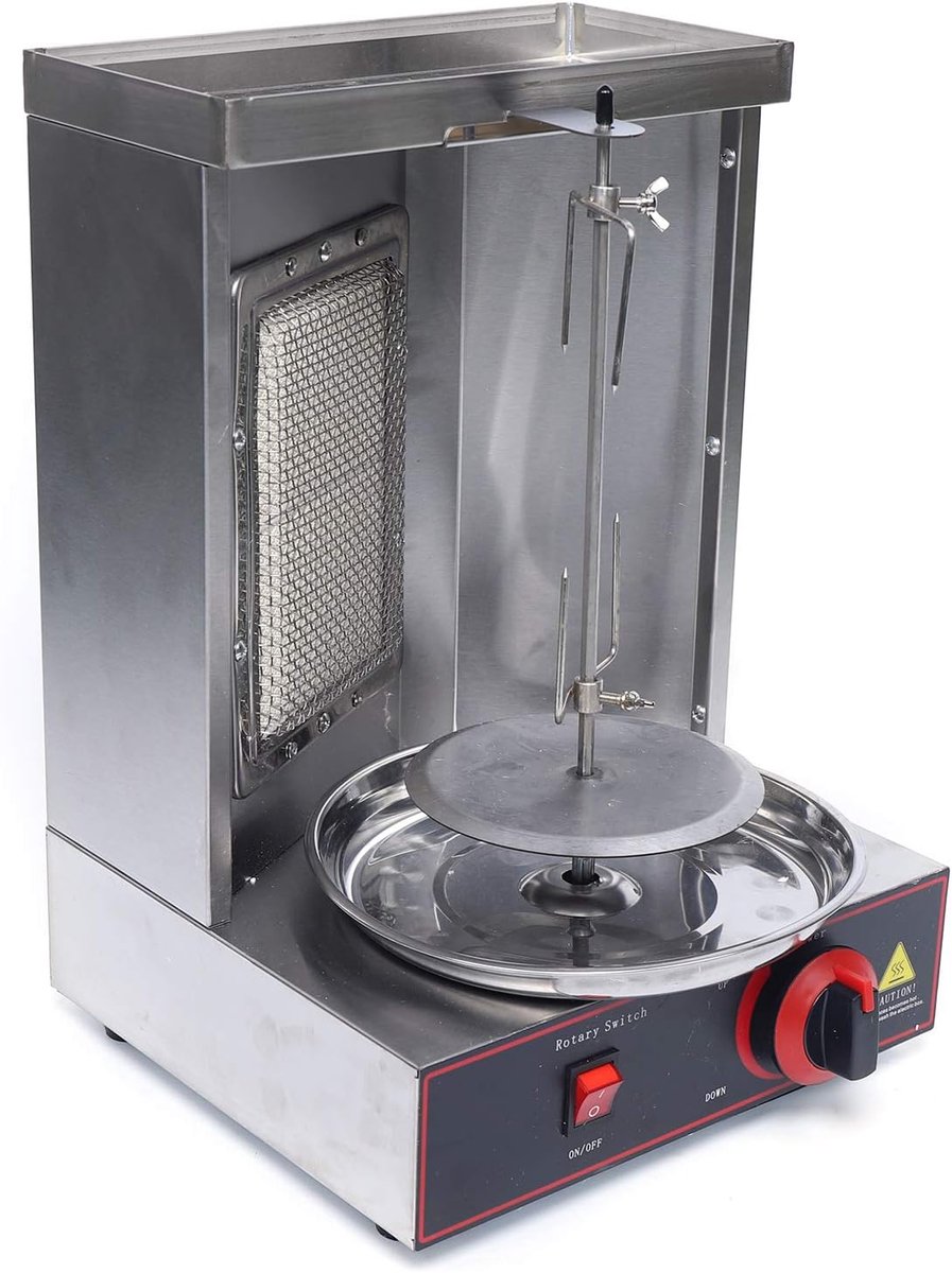 Dönergrill - Verticale grill - Thuis Kebab Maken - Roestvrij Staal - 29.5 x 29.5 x 49 cm