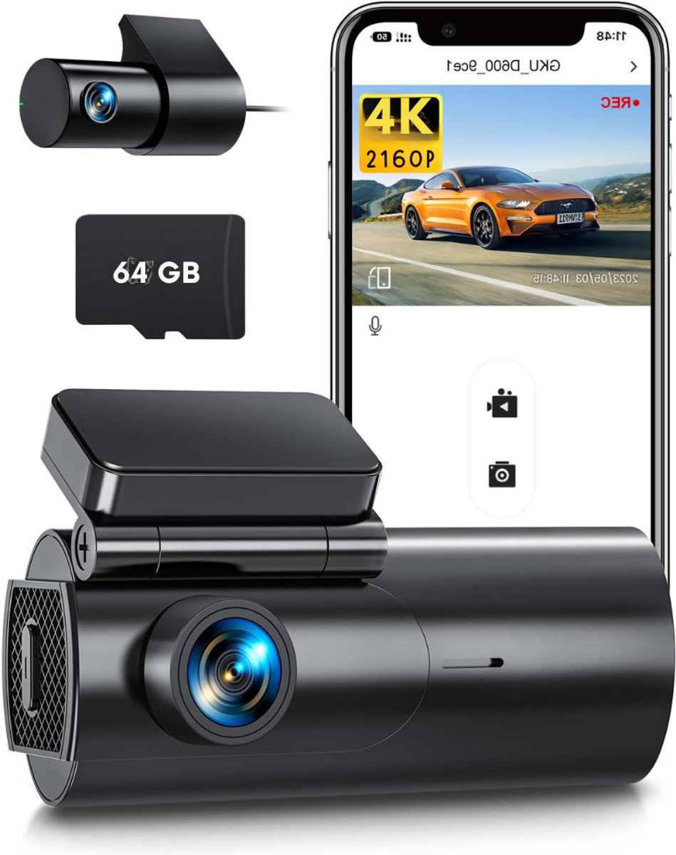 SVN® Dual Dashcam - Voor en Achter Camera – Auto Camera Met Nachtzicht – Zwart - 5cm x 10cm x 4cm