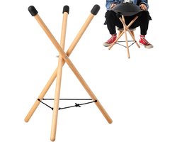 Handpan Statief - Drum Houder - Muziek Maken - Massief Houten Constructie - Verstelbaar - Houtkleur