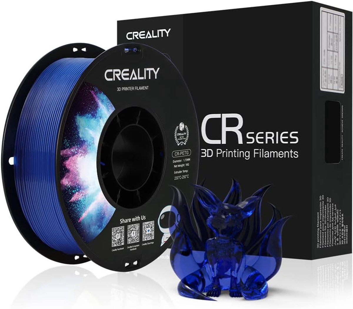3D Printer Filament - PETG Materiaal - Modelbouw Printen - Sterke Laagbinding - 1.75mm 1kg - Transparant Blauw