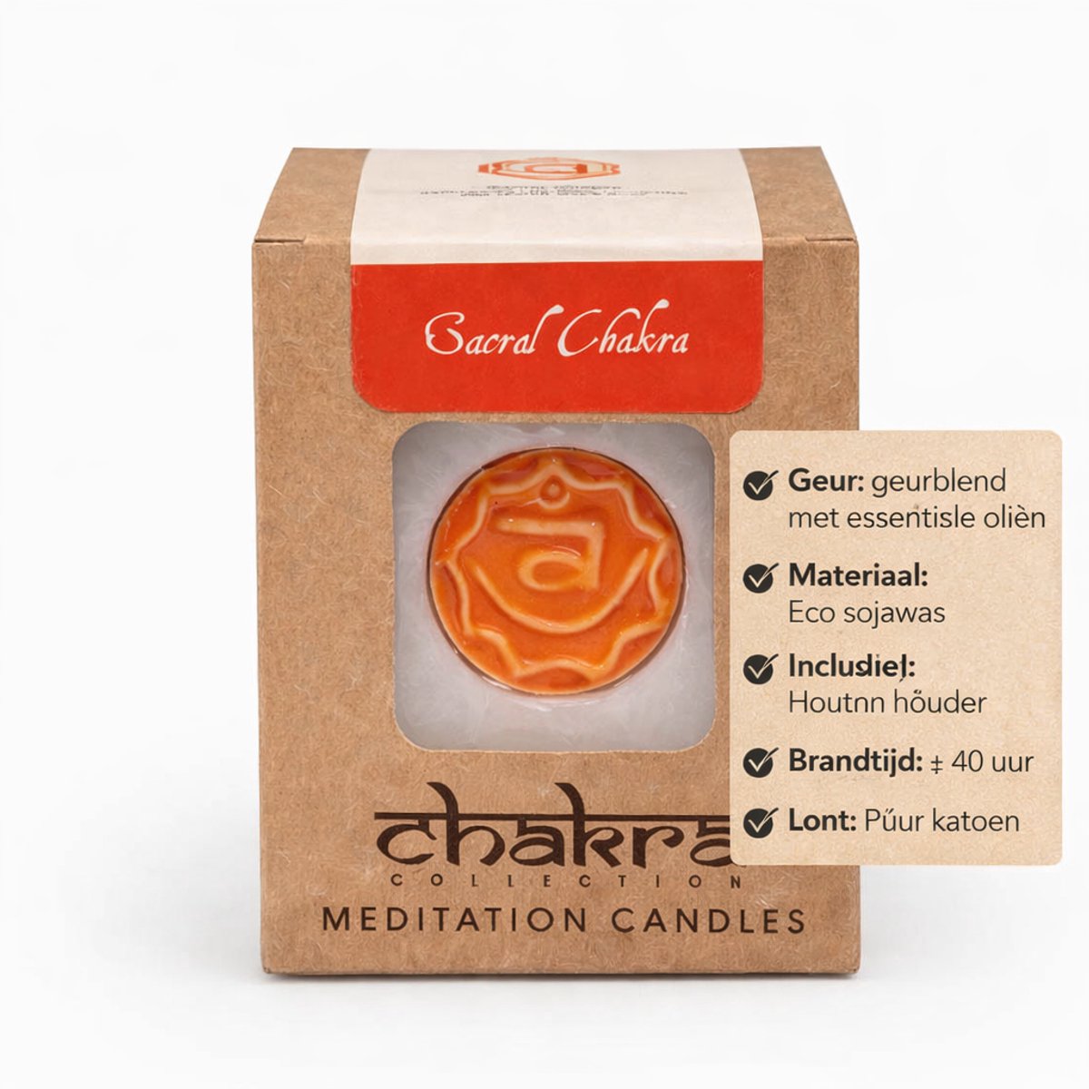 Chakra 2 Kaars – Sacraal Chakra Sojakaars – Meditatie Kaars Oranje – Chakra Geurkaars – Balans & Creativiteit