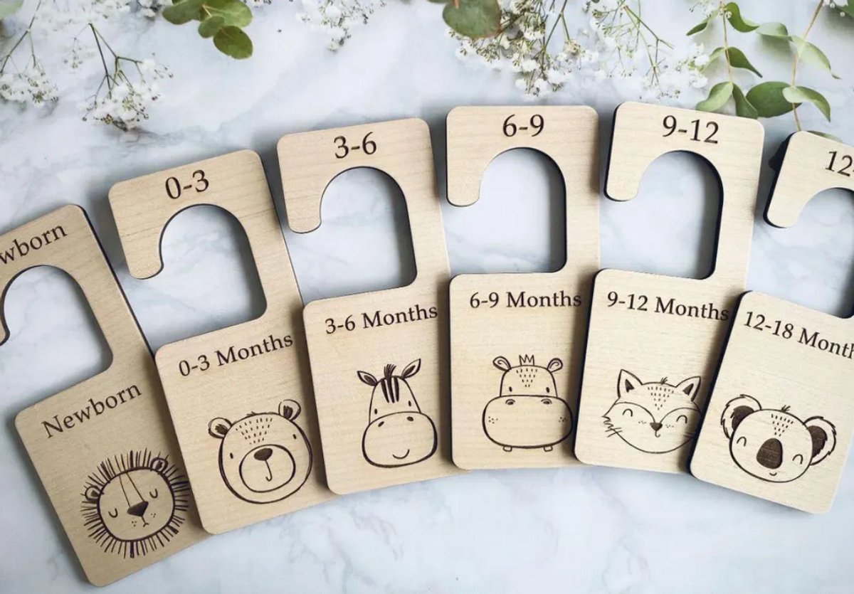Baby Kledingkast Verdelers – Safari Dieren – Kleding Organizers – Baby Shower Cadeau – Kraamcadeau – Babykamer Decoratie – Schattige Baby Accessoires