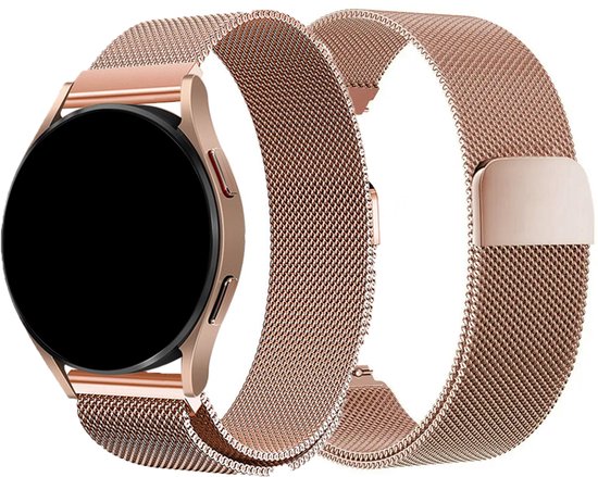 Bracelet Milanais Smartwatch 20 mm - Or Goud - Bracelet de Montre Milanais de Luxe adapté pour Samsung Galaxy Watch 6 / 5 / Pro / 4 / 3 / Active 2 - Polar Ignite / Unite – Huawei