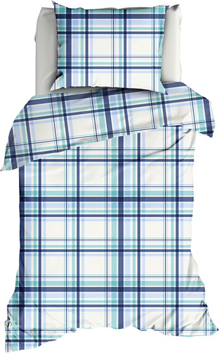 Dekbedovertrek Romanette Flair Coastal Blue Katoen-140 x 200 / 220 cm | 1-Persoons