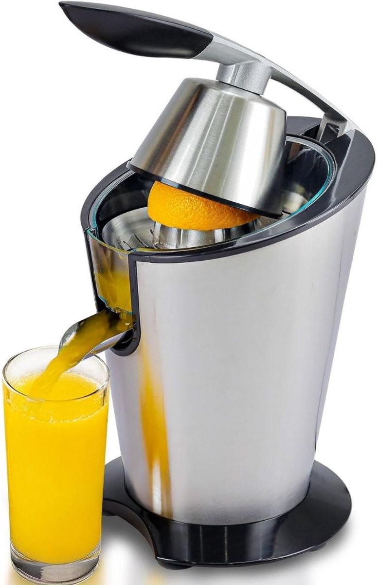 Zyrex® Citruspers electrisch - Citruspers - Sinaasappelpers - Zilver - 20cm x 20cm x 31cm