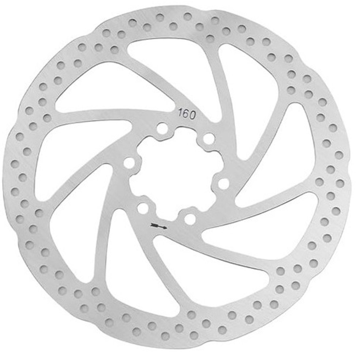 M-wave Remschijf 160 Mm 6 Gaats Rvs Zilver