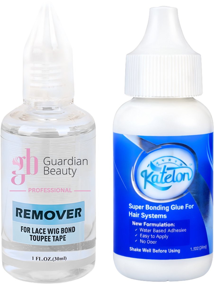 Pruik Lijm & Guardian Beauty Remover Set - Super Bonding Glue for Hair Systems - Katelon - 38ml + GB Remover - Transparant - For Lace Wig Bond and Toupee Tape - 1 stuk - 30ml - Haarextensions
