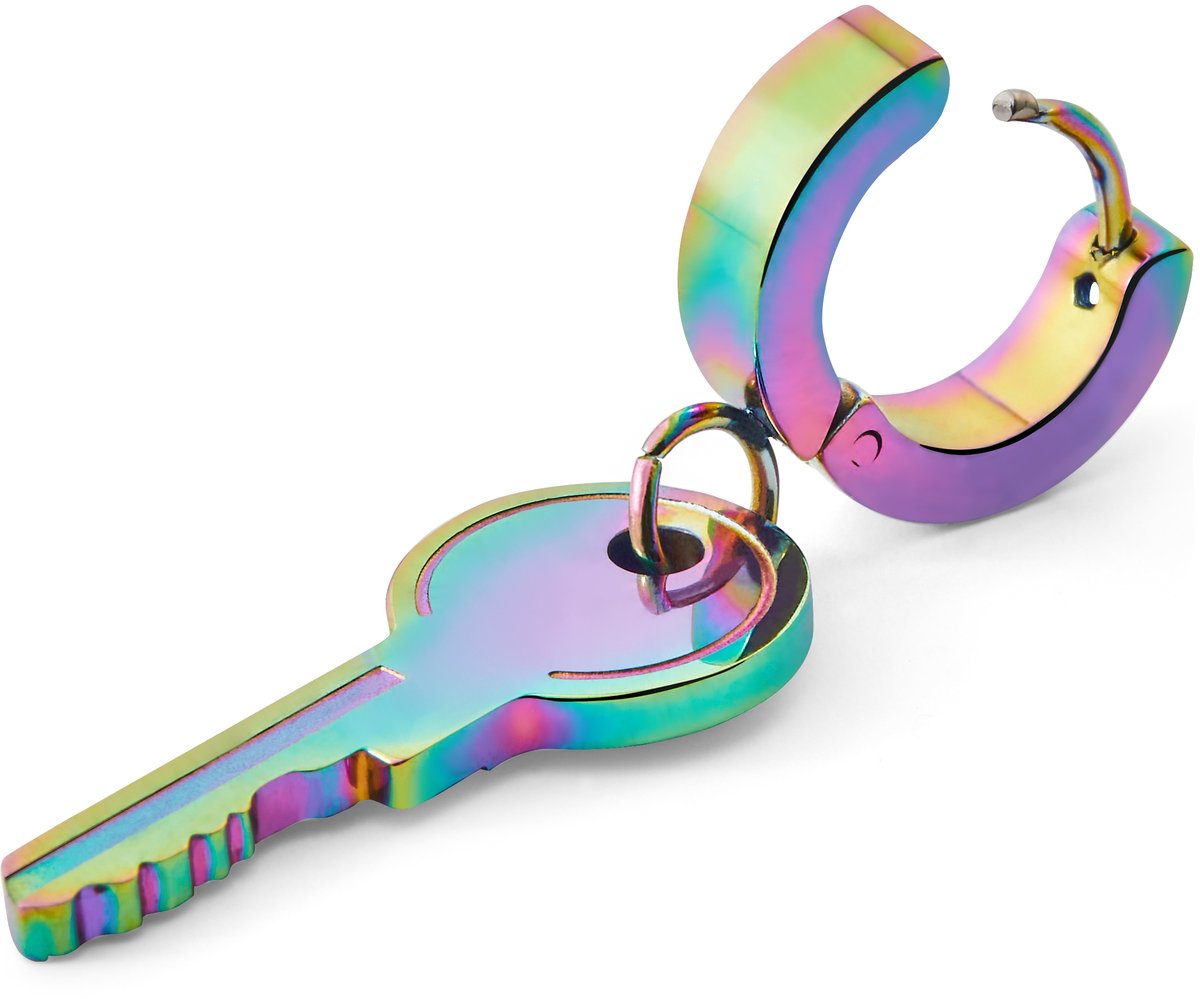 Floyd Regenboog Hoepeloorbel met Sleutelhanger