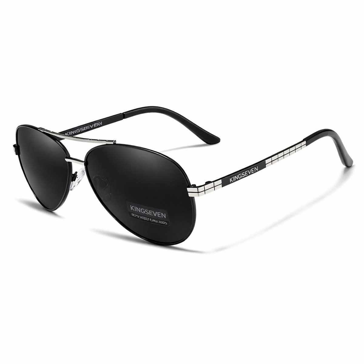 KingSeven - New Design Aviation Black - Aluminium piloten zonnebril met gepolariseerde UV400 glazen - Z94