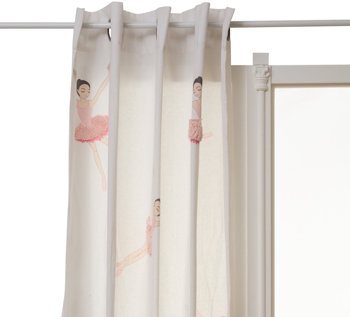 Atmosphera Kids Ballerina Gordijn 140x260cm - Kant en klaar met ringen - Gordijn raambekleding - Wit