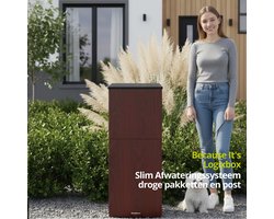 Logixbox - Pakketbrievenbus - Trendybox Wood - Hoge kwaliteit - 1.0 mm Staal - Vrijstaand met Achteruitname - Zwart -- GEEN Bouwpakket --