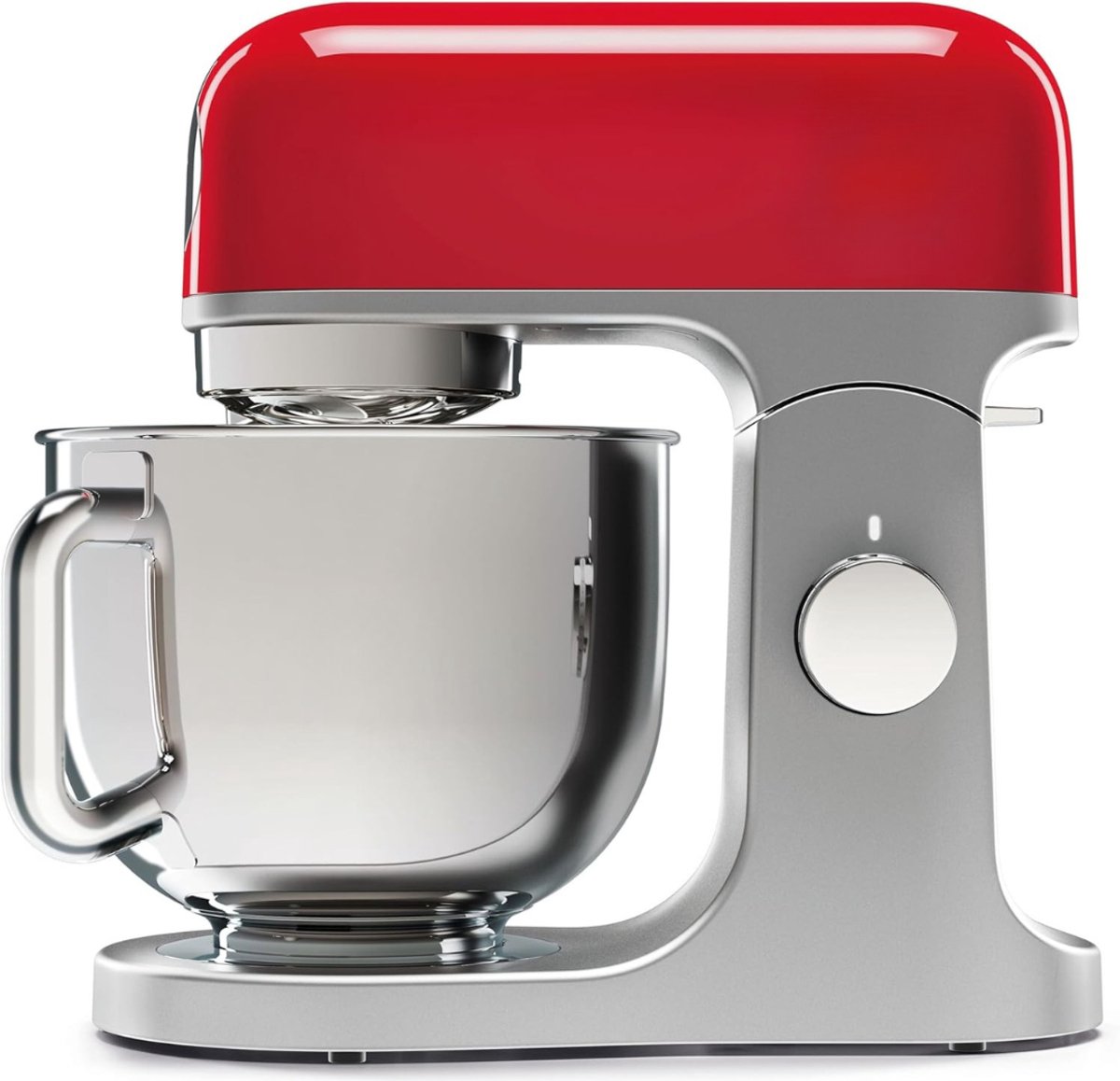 Zyrex® Mixer met Mengkom - Keukenmachine - Deegmixer - Inclusief Accessoires - RVS- Zilver/Rood - 39 cm x 24 cm x 36 cm