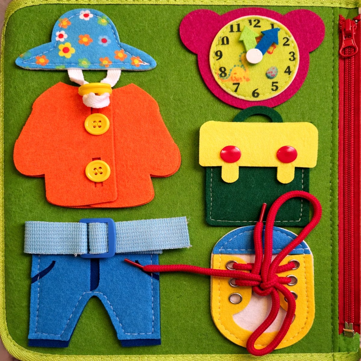 Montessori Busy Board Boek - Bussy Board - vanaf 3 Jaar – Educatief Speelgoed – Motoriek - Cijfers & Ritsen – Montessori Boek - Speelgoed Auto - Speelgoed Voor Onderweg - — afbeelding 6