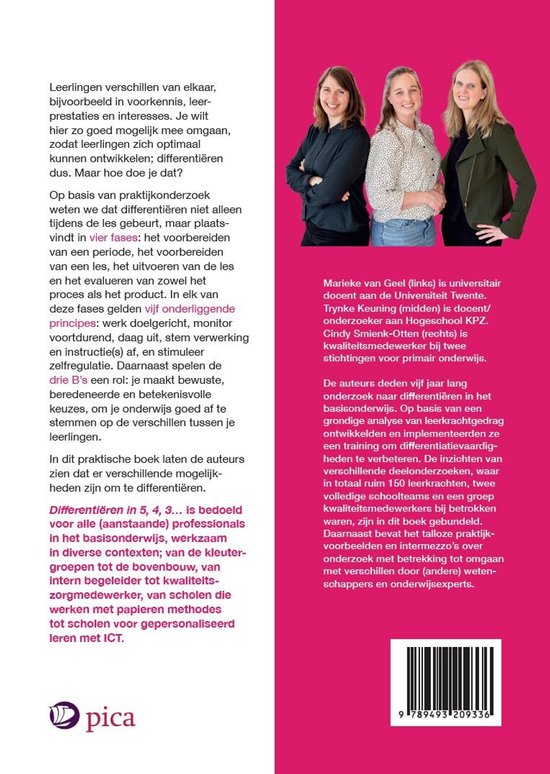 Drie vrouwen staan naast elkaar, een met een blauw vest, een met een zwart vest en een met een groen vest.