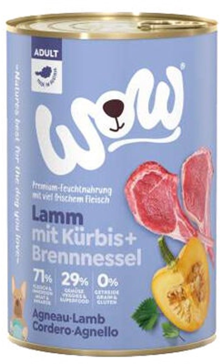 Wow WOW! Adult hondenvoer - blik - lam - 6 x 400 g