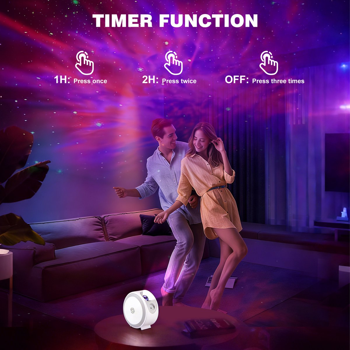 YONO Sterren Projector - Sterrenhemel Projector - Galaxy - Heelal Nacht Lamp met Afstandsbediening – foto 3