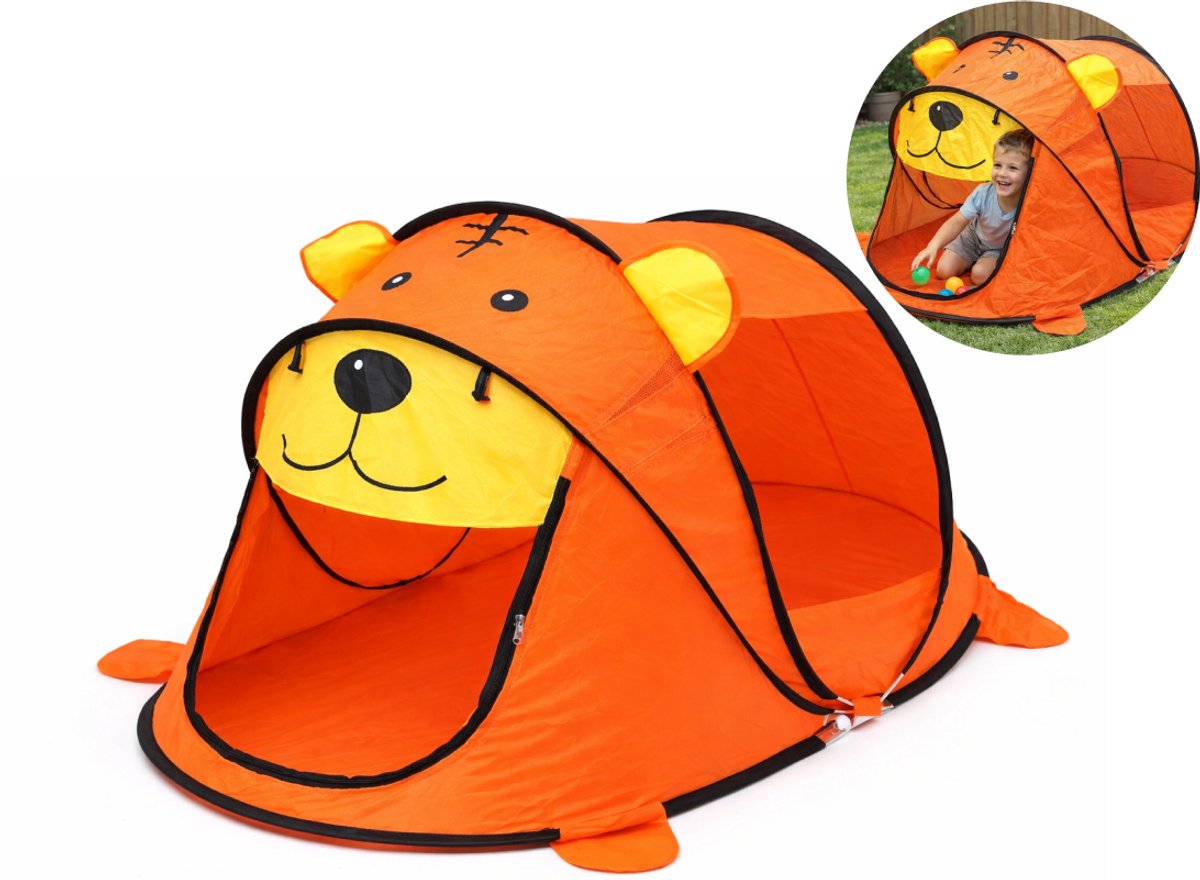 Goodz4All Popup Dieren Speelgoed Speeltent Pop Up Tent Speelhuis Kindertent Tijger Oranje 182x96x86 cm Pop-up Tenten
