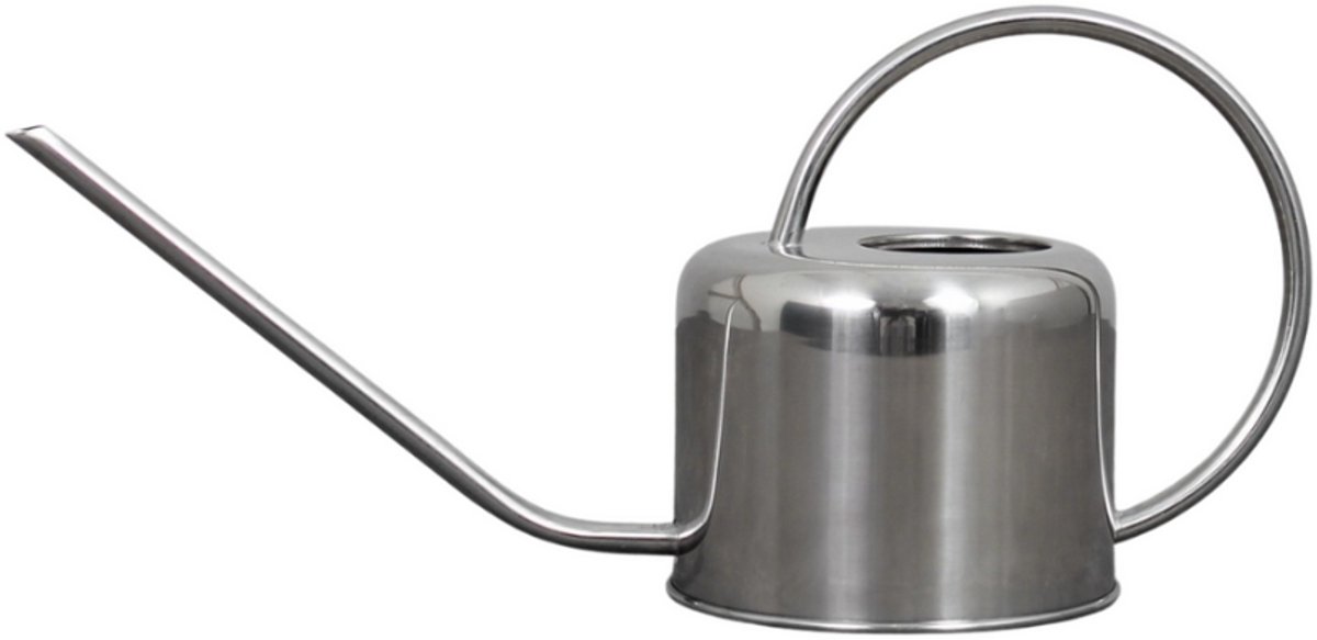 PLINT Retro RVS Gieter – 1000 ml – Lange Tuit – Kamerplanten Gieter Binnen – Roestvrij Staal – 38 cm- Chrome