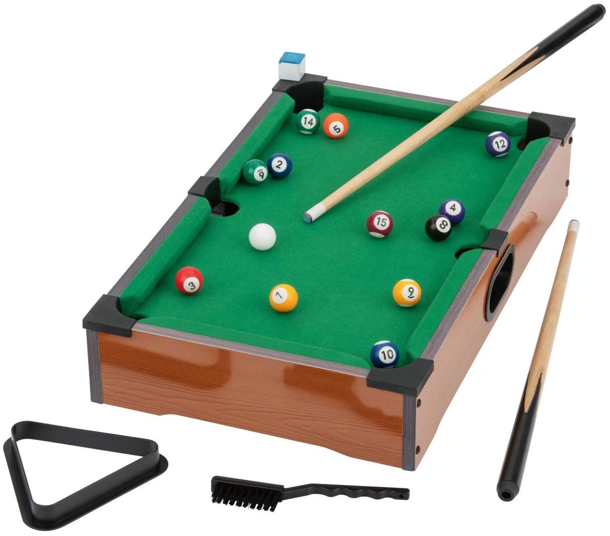 Lupilu houten tafelspel Pool Biljart - ca. L 31 x B 51 x H 9,2 cm - Voor 2 spelers