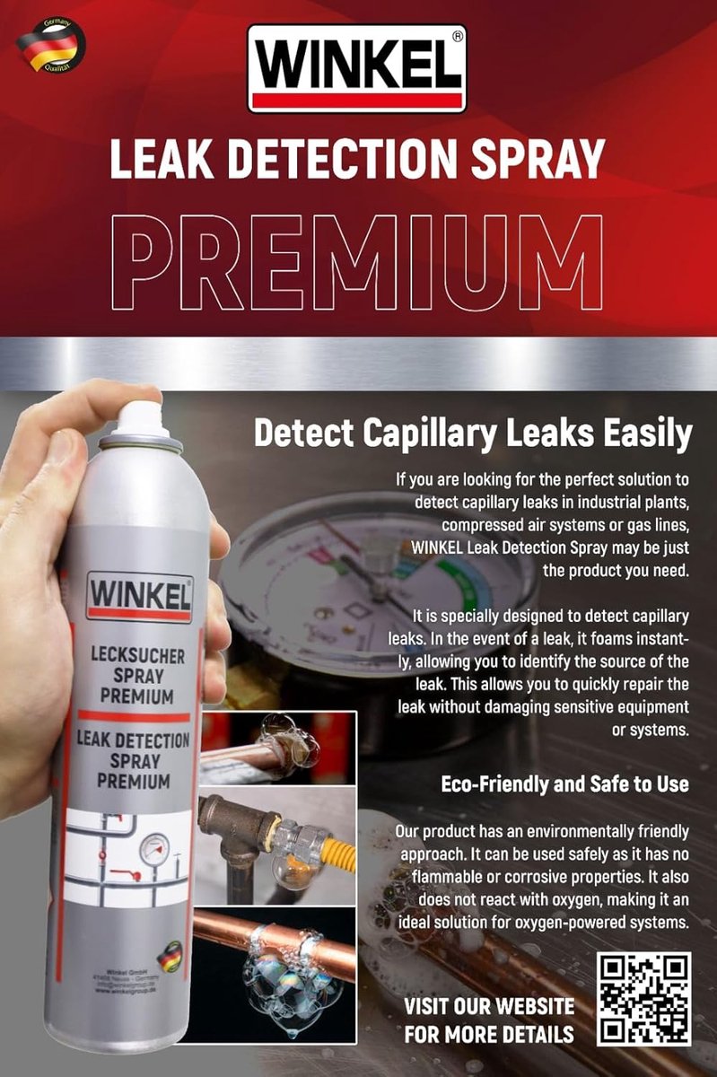 WINKEL Lekdetector Spray 400 ml – Gaslekdetectie voor Leidingen – Snelle en Betrouwbare Test