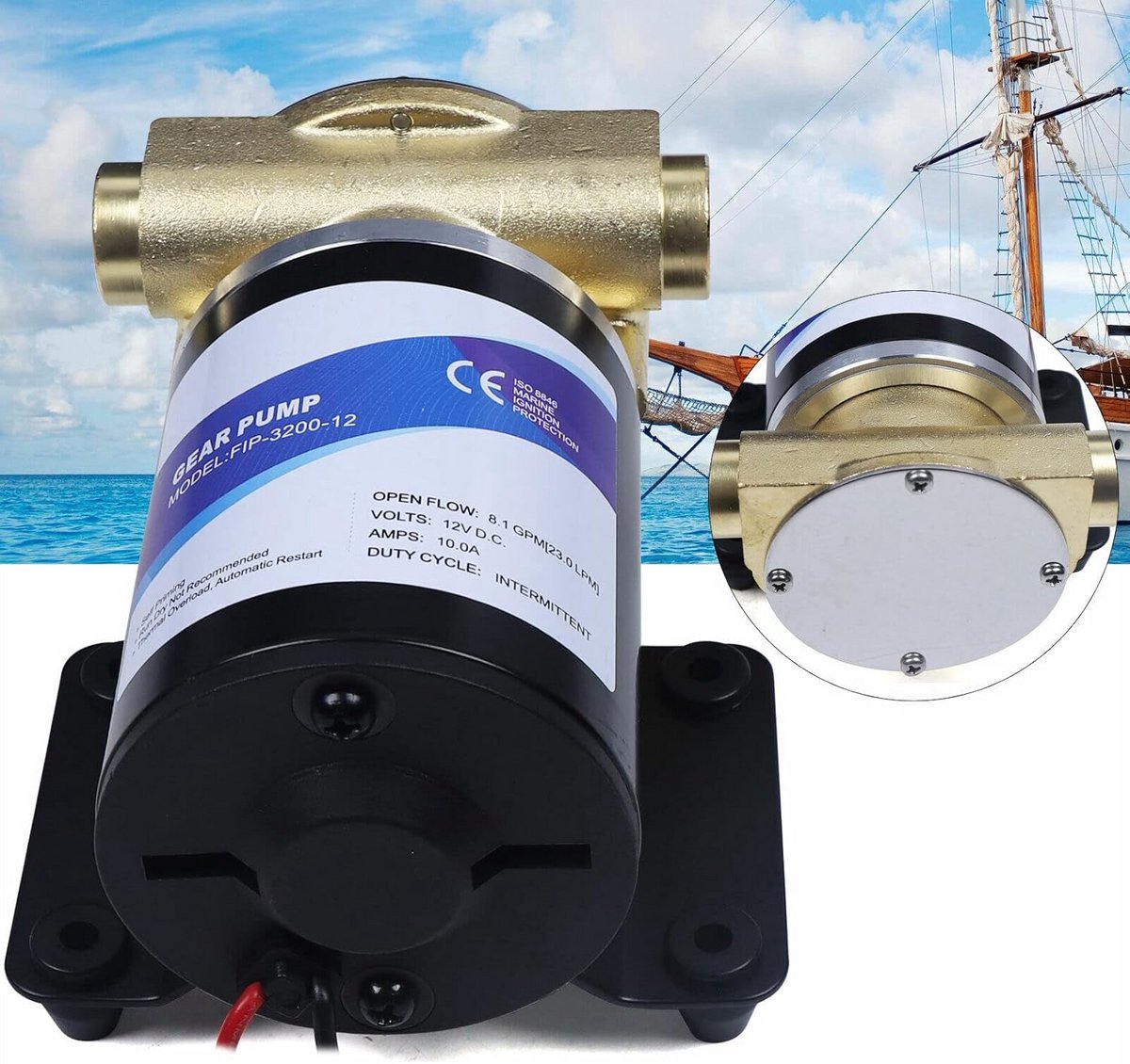 Zelfaanzuigende 12V Bilgepomp & Dekwaspomp - 23L/30L per Minuut - voor Zoetwater & Dompeltoepassingen