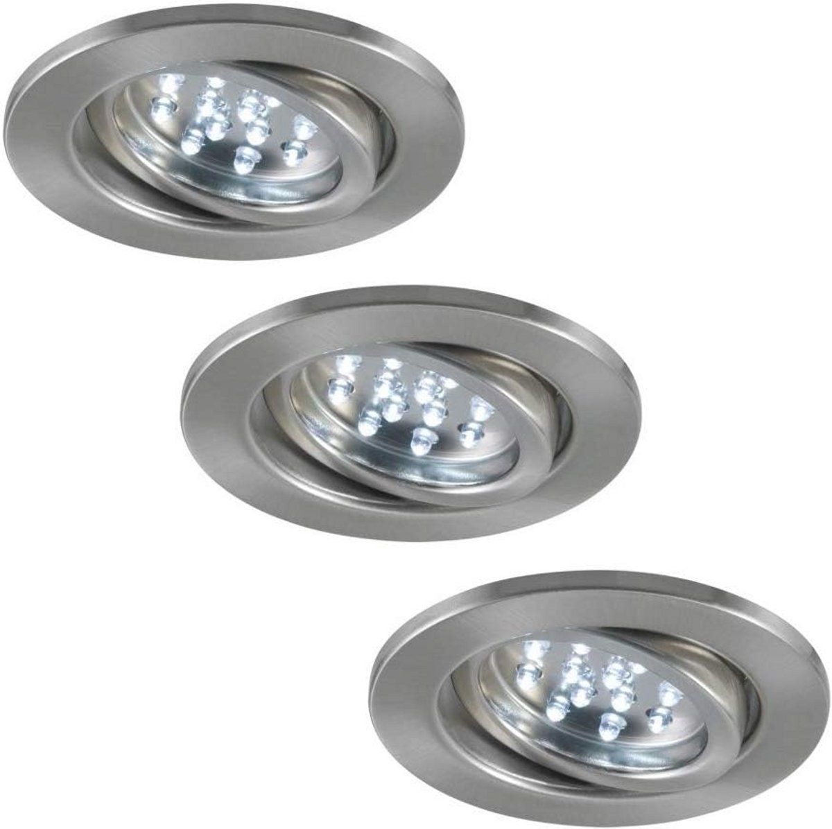 Set van 3 LED Inbouwspots Laag Voltage Dimbaar Inclusief Drivers