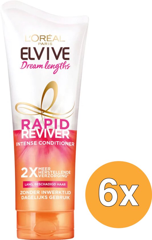 L’Oréal Paris Elvive Dream Lengths Rapid Reviver Intense Conditioner - Lang, Beschadigd Haar - 6 x 180 ml