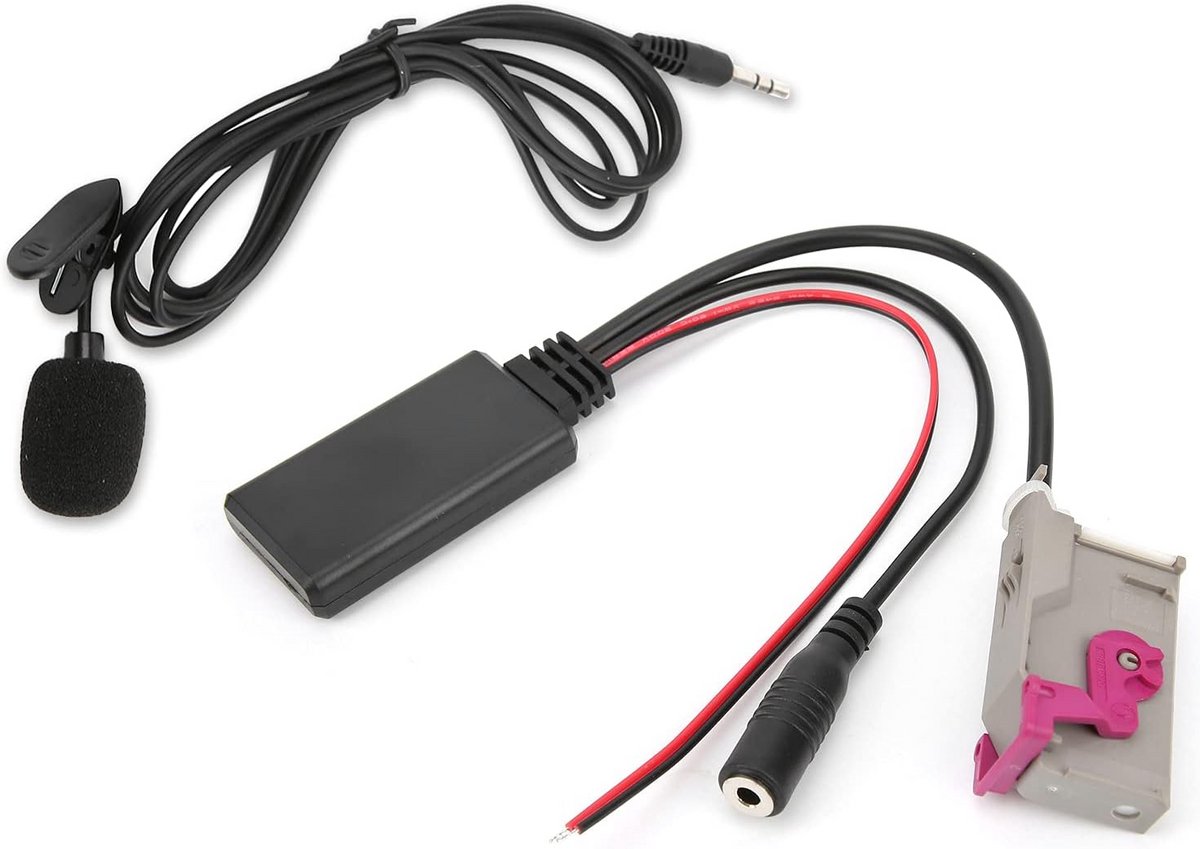Bluetooth 5.0 AUX Kabel Adapter met Microfoon voor Auto Radio Vervanging