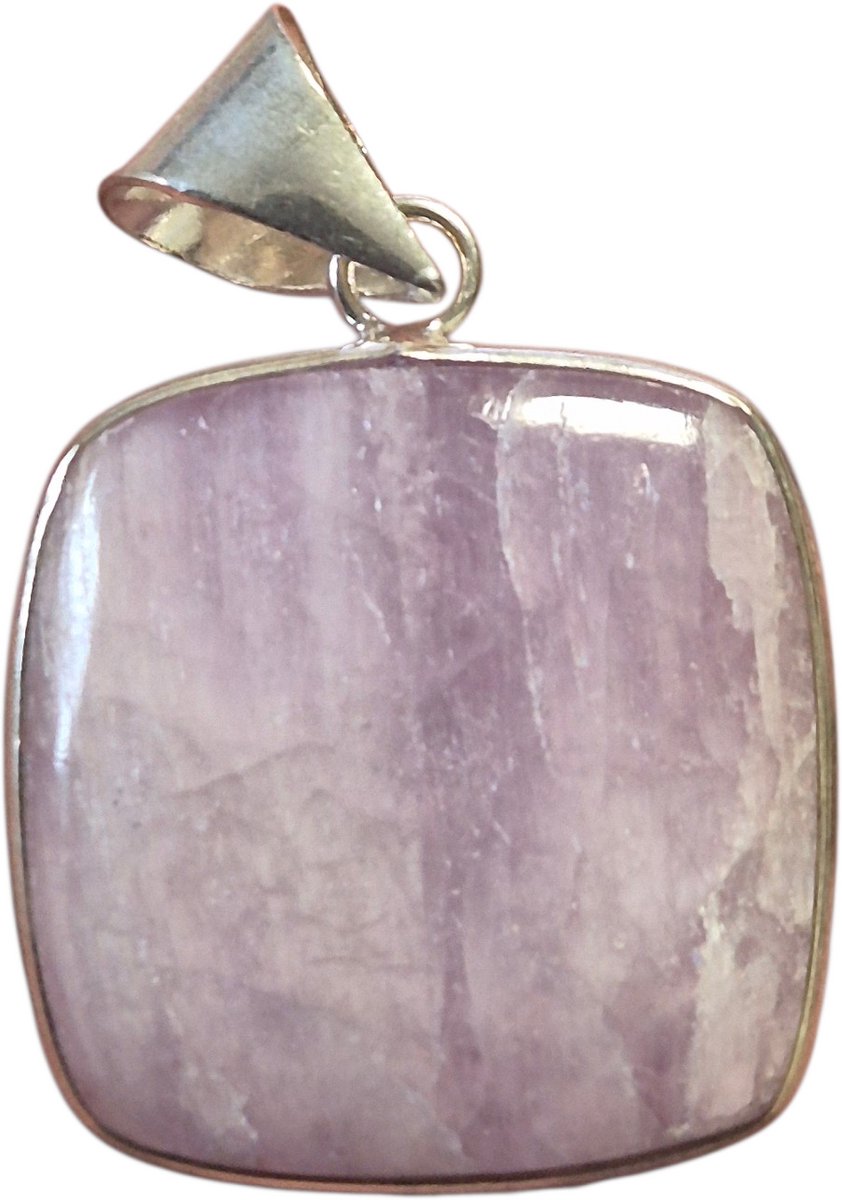 Kunziet edelsteen hanger ingezet in 925 Sterling zilver
