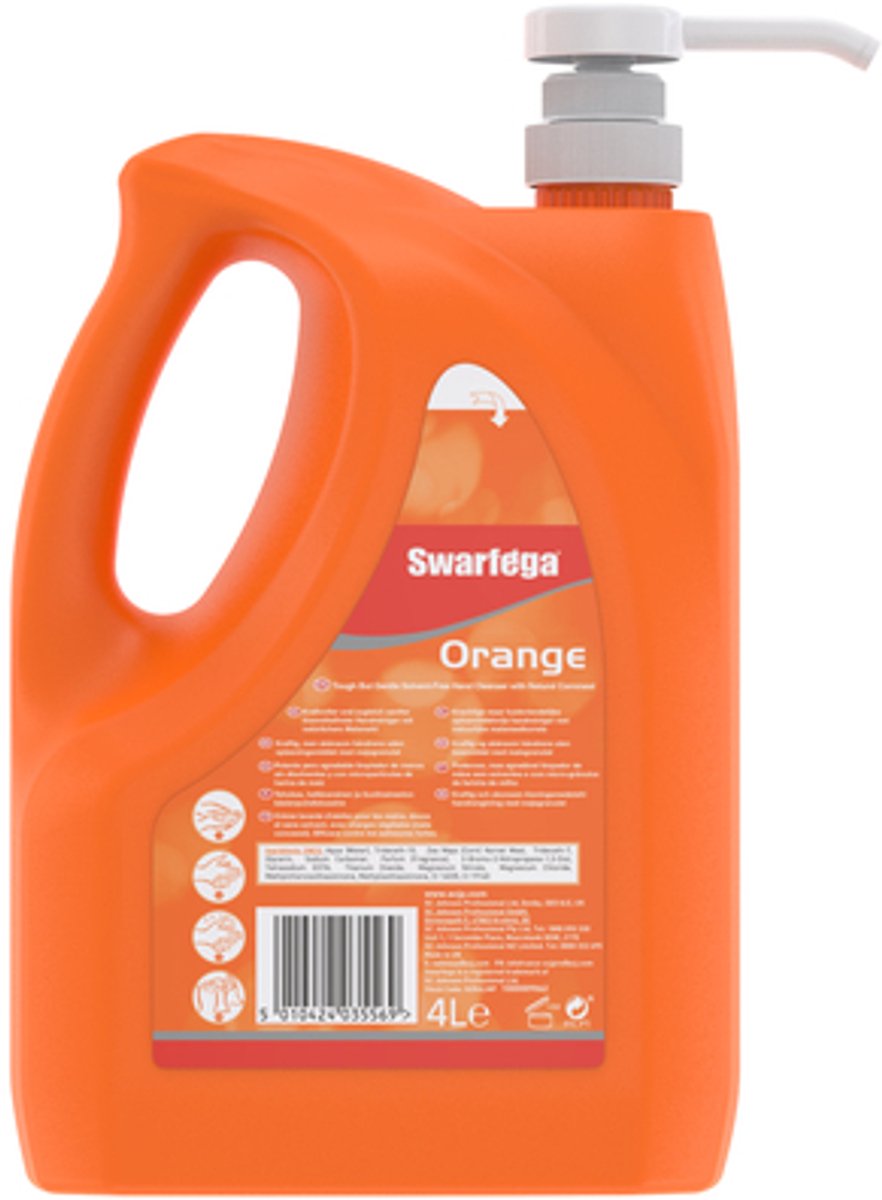 Swarfega orange handzeep 4 liter met ingebouwde pomp