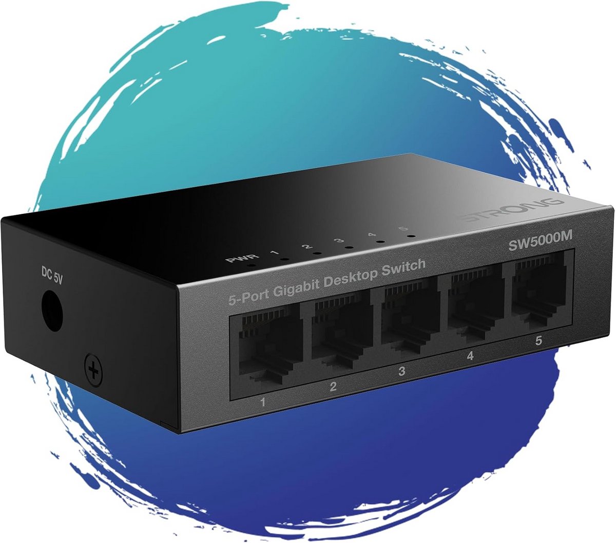 5-Poorts Gigabit Switch Ethernet - Metalen Behuizing - Tafel- en Wandmontage - Snel LAN Netwerk